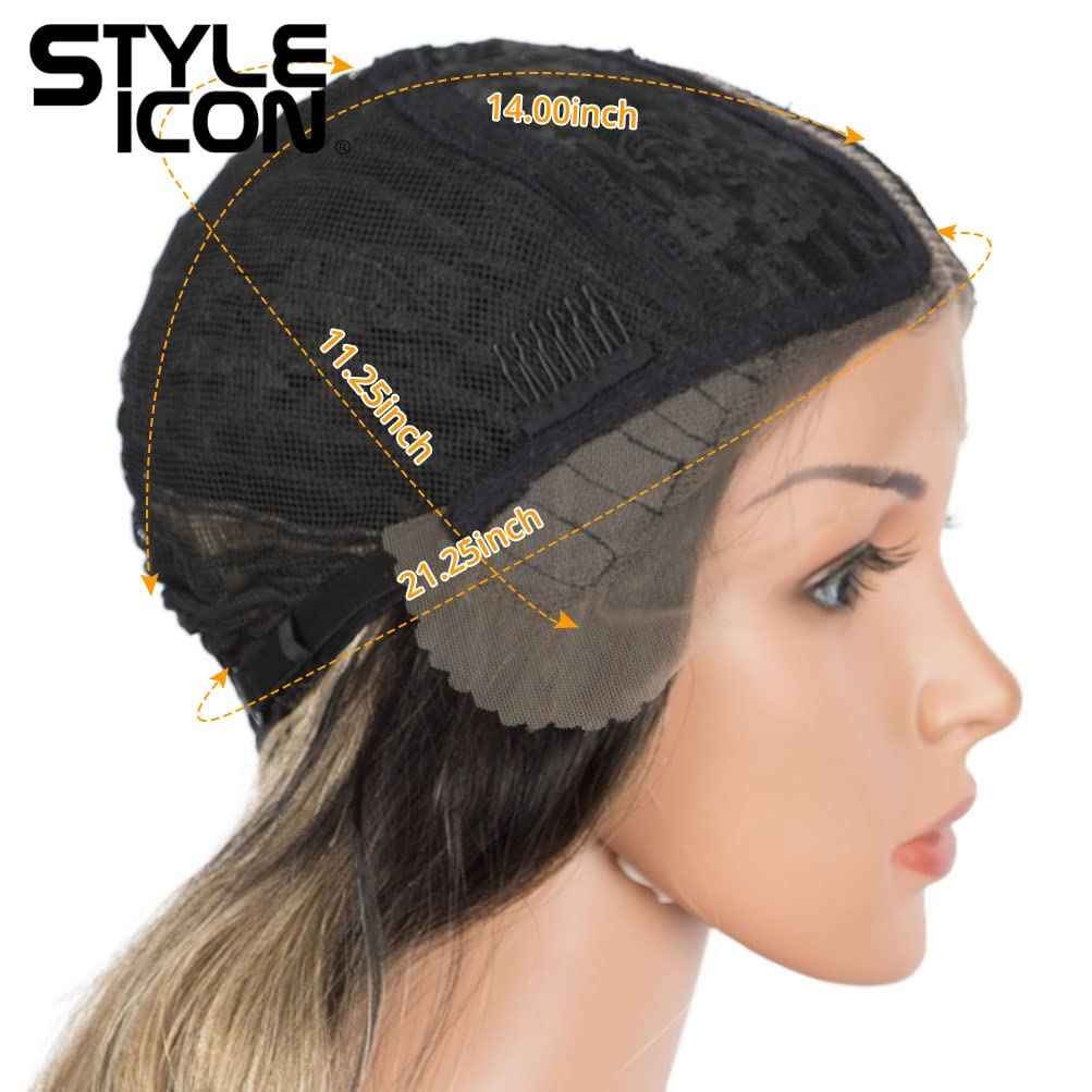 Style Icon 32” Long Wavy Wig Middle Part Synthetic Wigs Lace Front High Temperature Fiber Heat Resistant Wig (32 Inches, SOP22613)