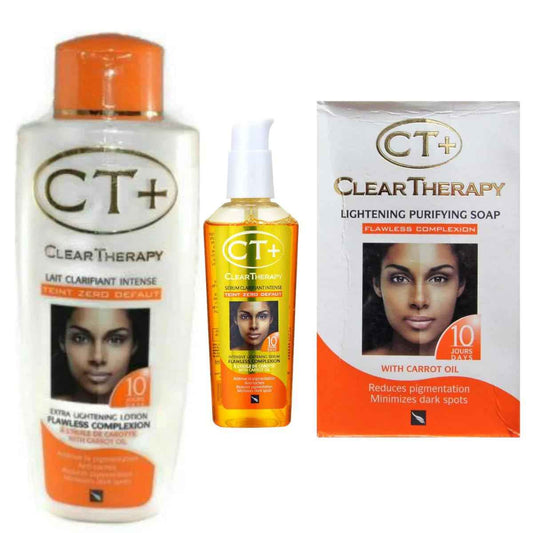 E de B CT+ Clear Therapy Extra Lightening Lotion + Soap+ Serum With Carrot Oil (3 Pack)