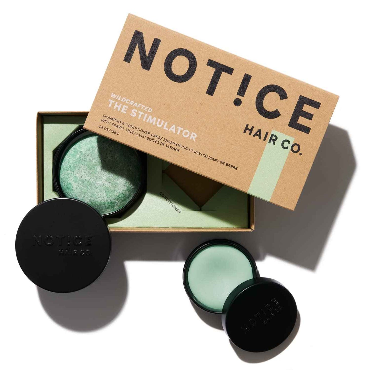 NOT!CE Hair Co. The Stimulator Shampoo & Conditioner Bars - Travel Set - thickening | oily & fine hair