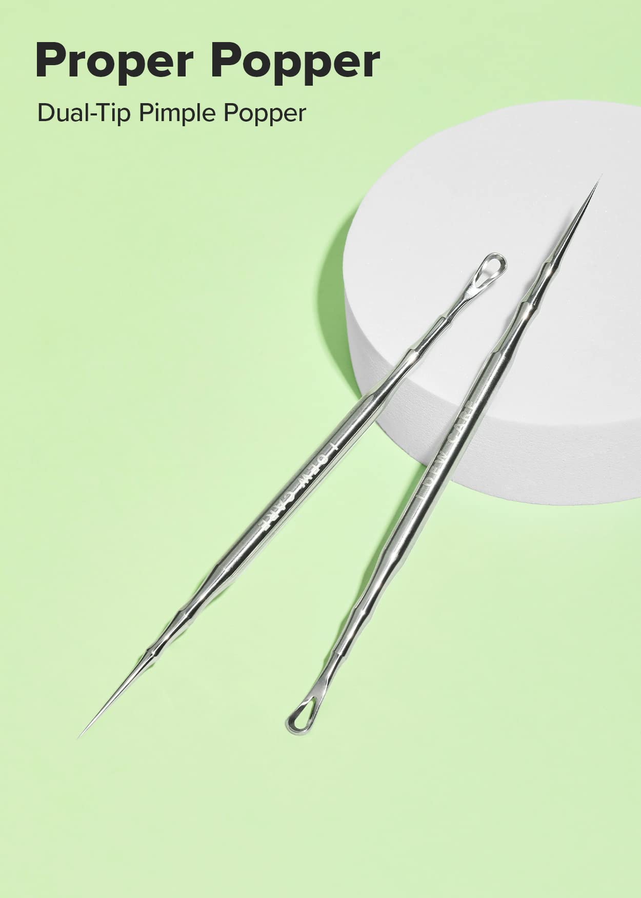 I Dew Care Dual-Tip Pimple Popper - Proper Popper | Blackhead Remover, Pimple Popper, 2-in-1 Stainless Steel Extractor, 1 EA