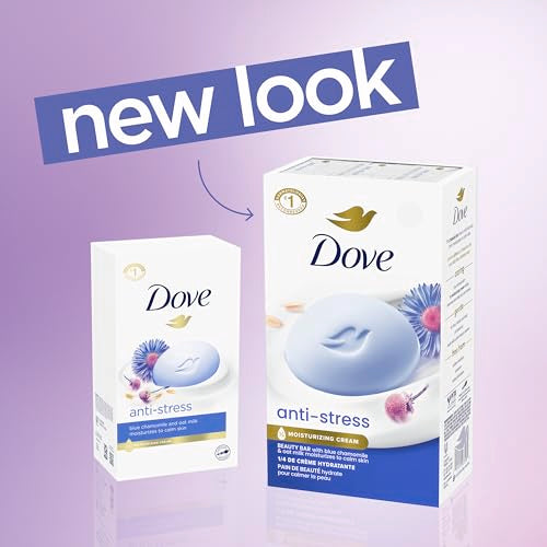 Dove Beauty Bar Gentle Cleanser Anti-Stress Cream Bar Moisturizes To Calm Skin Gentle Bar Soap Cleanser Made With 1/4 Moisturizing Cream 6 pack
