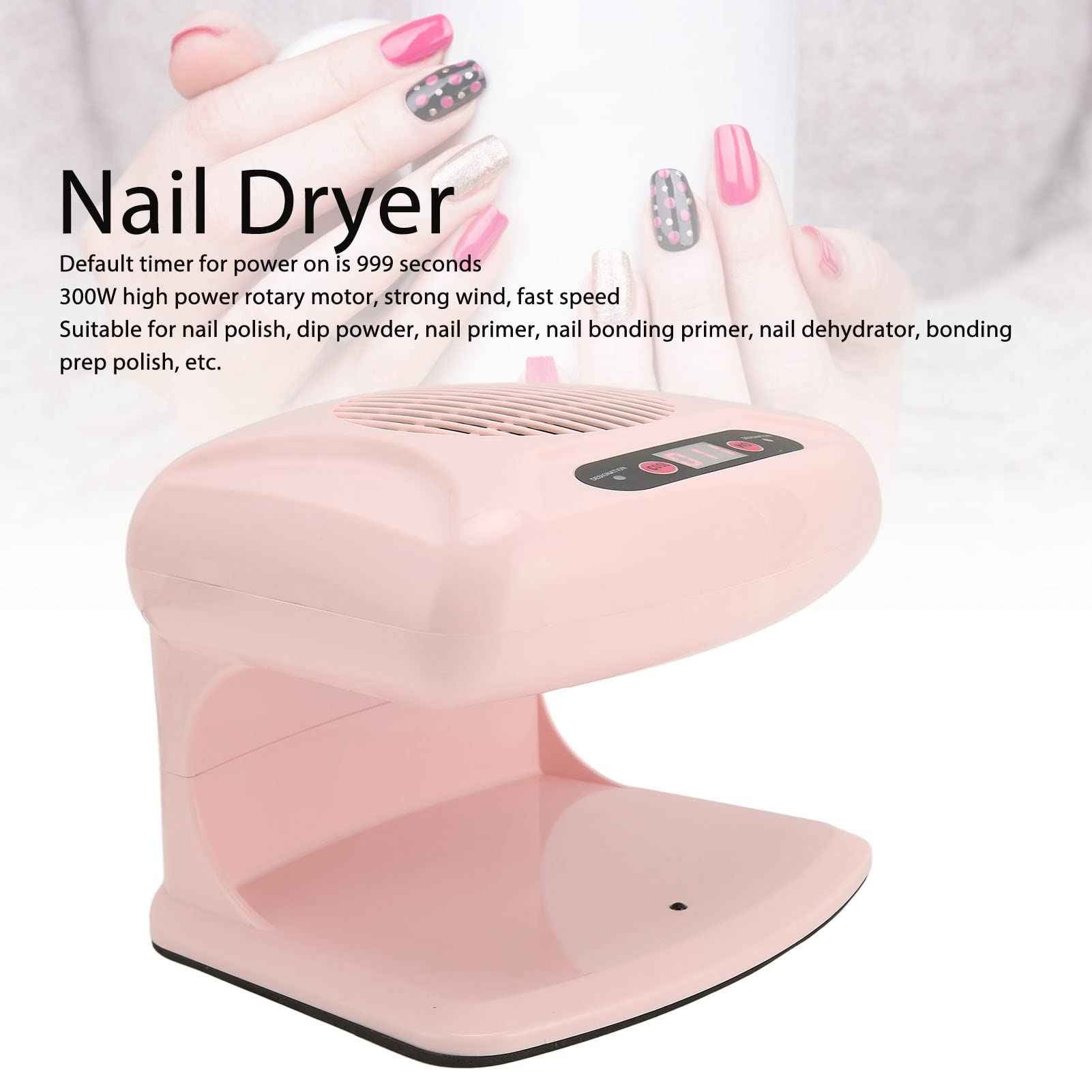 Air Nail Dryer, Portable Infrared Sensor Nail Fan Dryer Blower with Hot and Cool Air, 300W Automatic Nail Polish Dryer for Home and Salon (US Plug 110V)