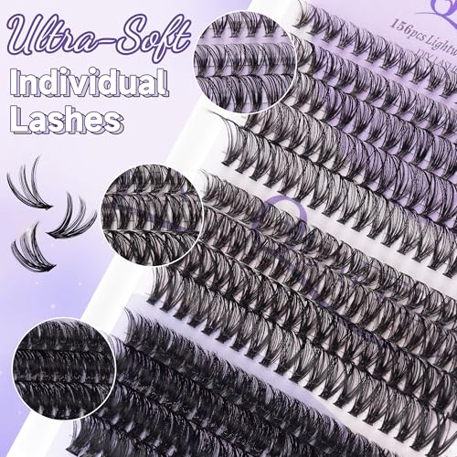 Lash Clusters Kit 30D 40D 60D - 260 Eyelash Clusters with Bond, Seal & Tools