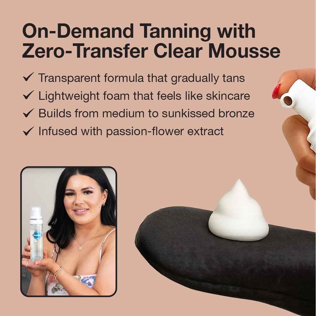 Fake Bake Foam Tanning Water Self Tanner Instant Glow with Hydrating Passion Flower Rejuvenation - Natural Looking Sunless Bronzing for Women & Men - 6.7 oz
