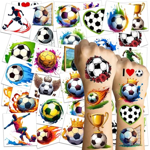 360 Soccer Temporary Tattoos for Kids & Adults