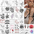 34 Sheets Flower Temporary Tattoos for Women - Waterproof