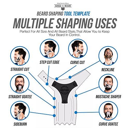 Beard Shaper & Barber Pencil, Beard Lineup Tool, Great Beard Guide Shaping Tool for Men, Beard Lineup Guide Template Thats Perfect for Styling and Edging, With Beard Comb
