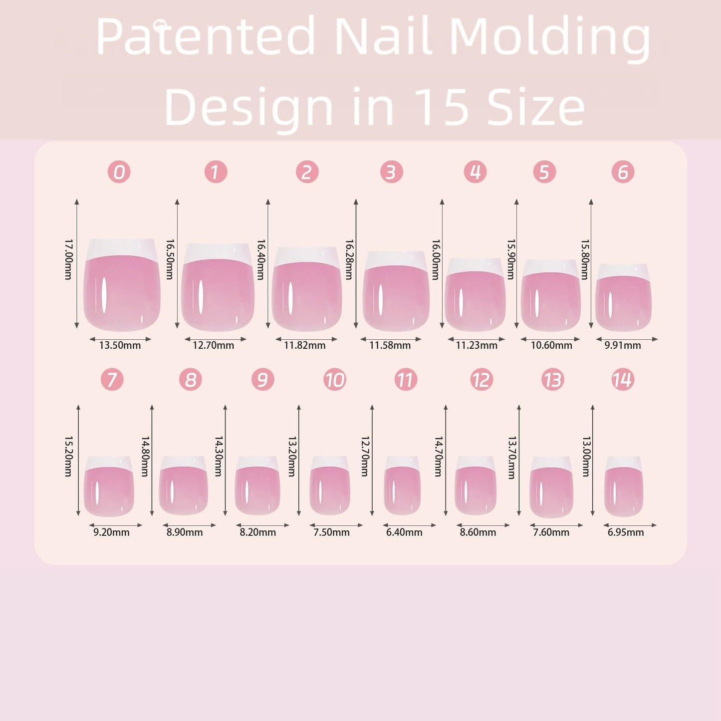 Kocymin Press On Nails, 5 sets 15 size | Increased Adhesion | Pre-applied Coat | Reusable & Damage-free Removal | 3 Weeks Lasting, No Glue Included (A-S Coffin)