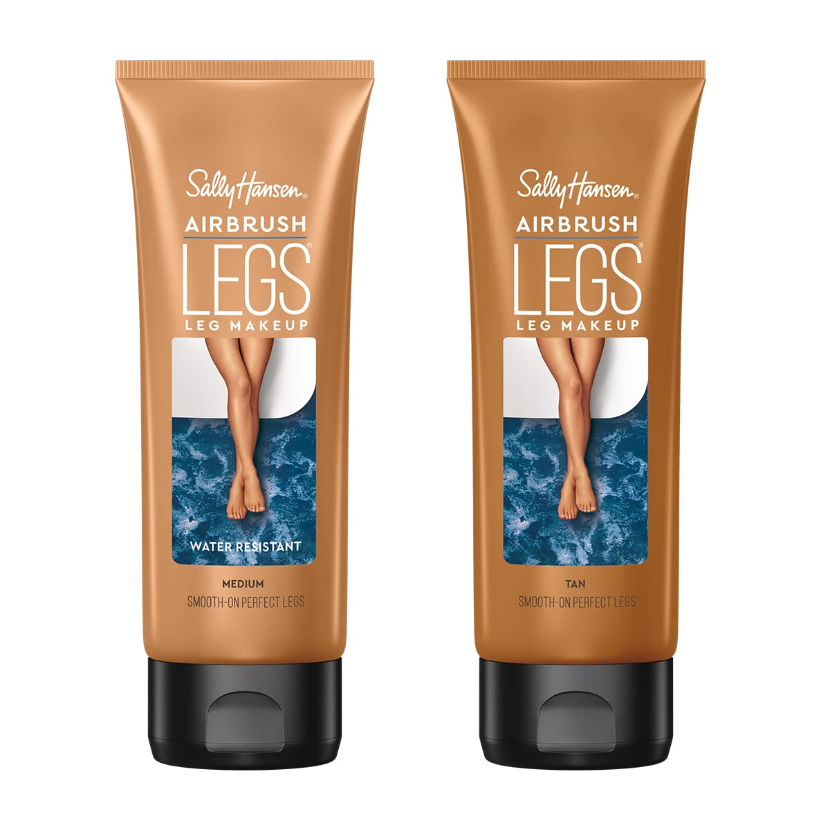 Sally Hansen Airbrush Legs, Leg Makeup Lotion, Medium/Tan, 4 Oz, Pack of 2