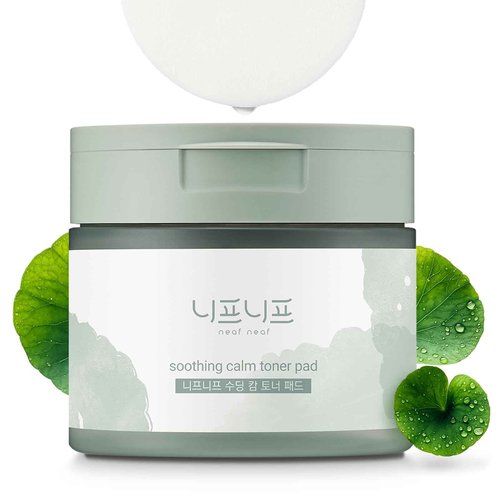 NEAF NEAF Soothing Calm Toner Pad, Daily Gentle Exfoliating & Hydrating Facial Pads for Intense Soothing Care, Heartleaf Extract and CICA for Sensitive Skin Safe, Korean Skincare (60 Pads)