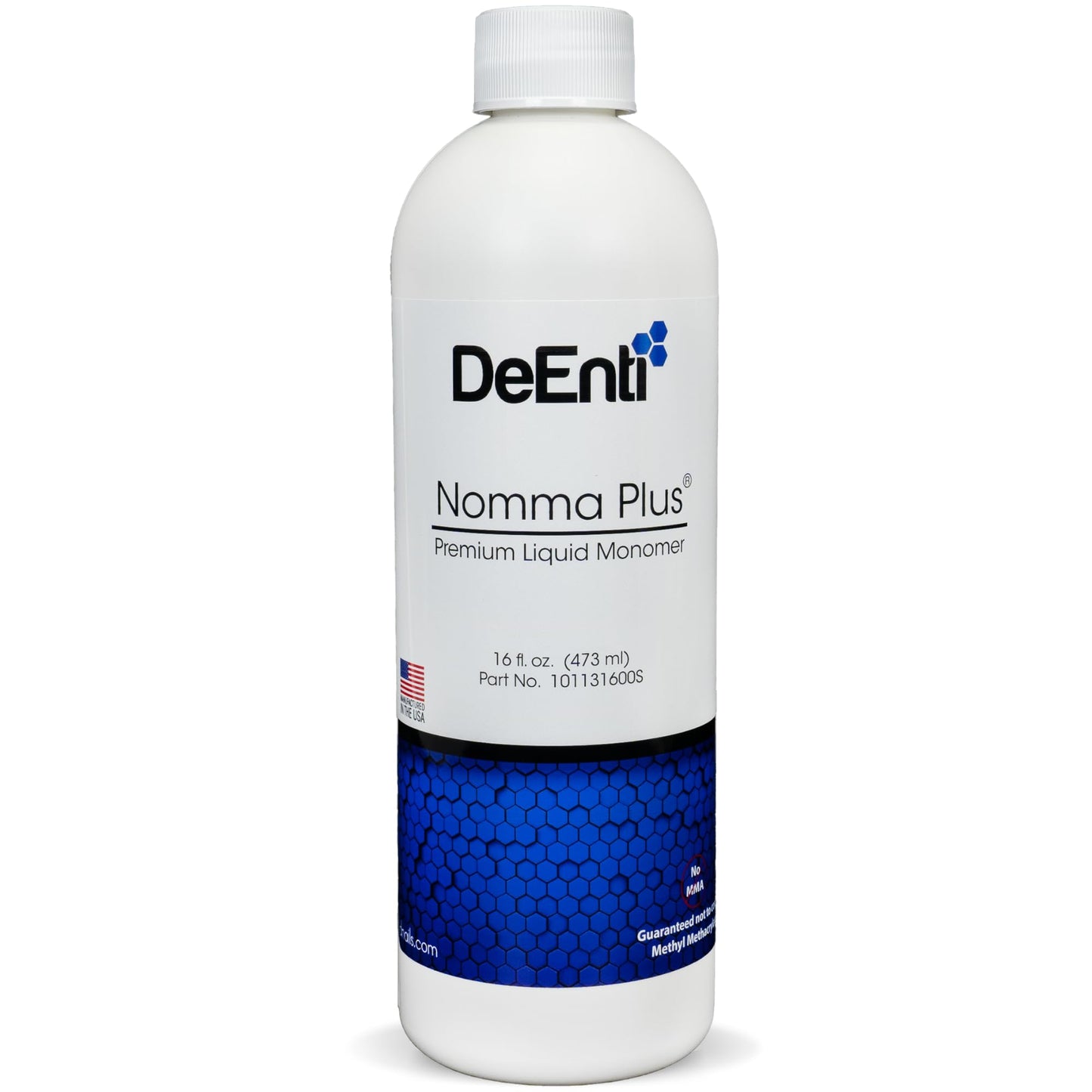 DeEnti Nomma Plus Professional Liquid Monomer, EMA Nail Liquid for Acrylic Powder, Non-Yellowing Monomer Acrylic Nail Liquid, 16oz Bottle, Professional Salon Quality Manicure and Pedicure Supplies