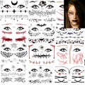 Day of the Dead Temporary Tattoos - 12 Sheets Halloween Face Stickers