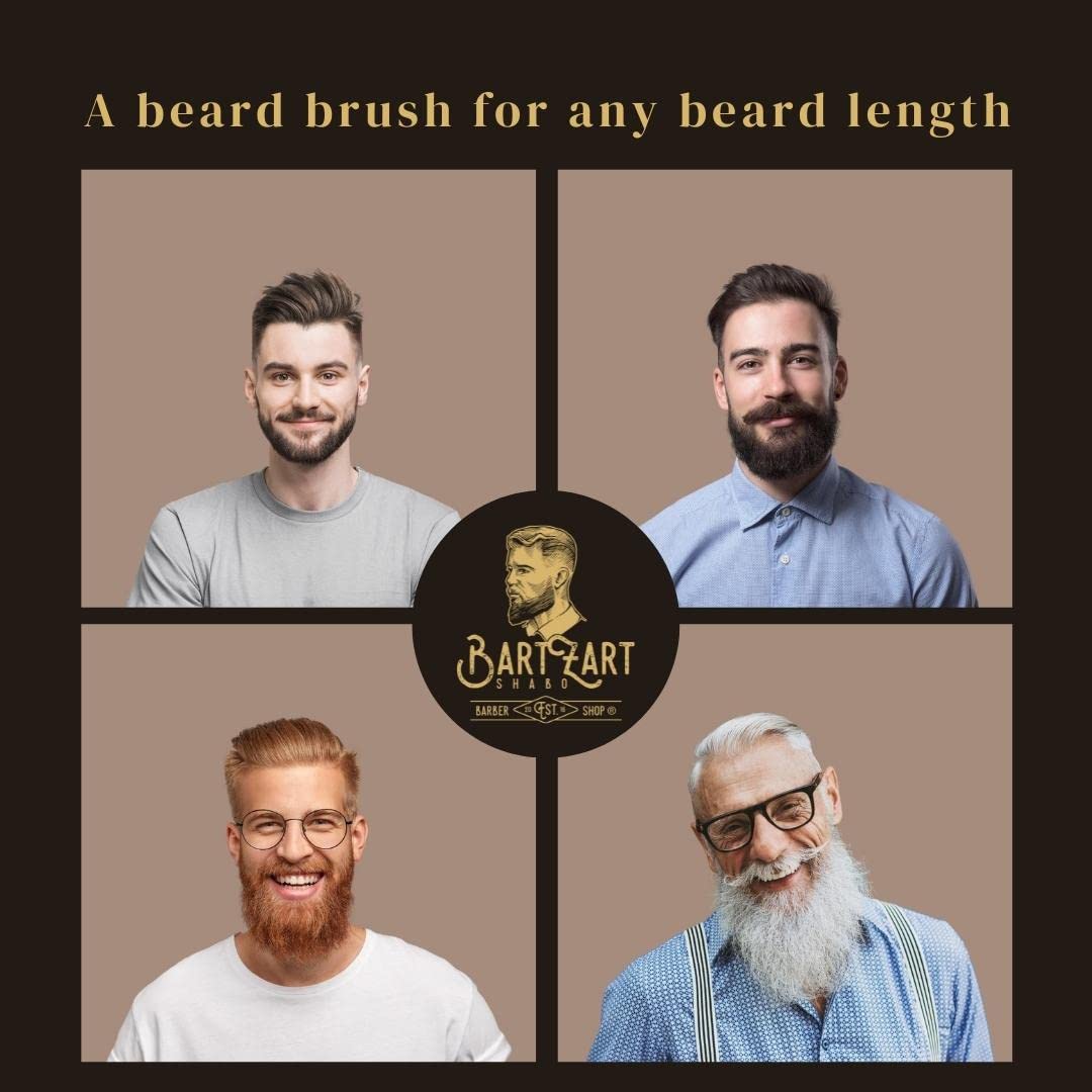 BartZart Beard Scissors Small for Men with Comb and Black Case Beard Brush Made of Wild Boar Bristles Beard Care & Gift for Men (Beard Scissors and Beard Brush)