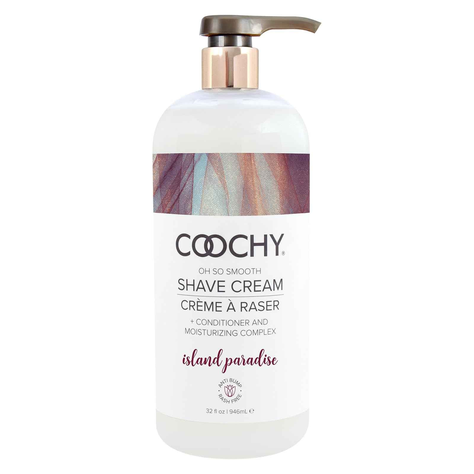 Coochy Intimate Shaving Cream | Shave Conditioner & Moisturizer for Face & Body | Ideal for Sensitive Skin Care, Anti-Bump | Island Paradise, 32 oz