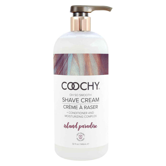Coochy Intimate Shaving Cream | Shave Conditioner & Moisturizer for Face & Body | Ideal for Sensitive Skin Care, Anti-Bump | Island Paradise, 32 oz