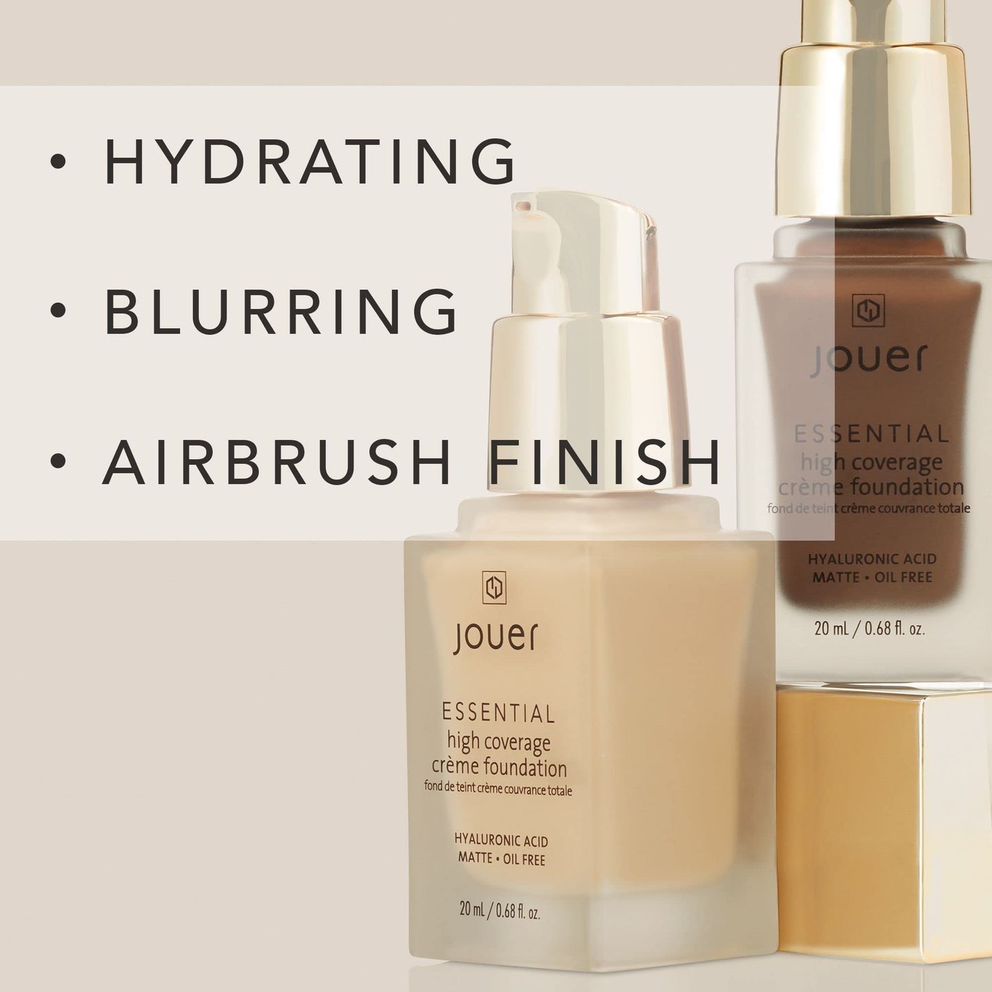 Jouer Essential High Coverage Crème Foundation - Available in 50 Shades for All Skin Tones - Healthy Ingredients - Paraben, Gluten & Cruelty Free - Vegan Friendly