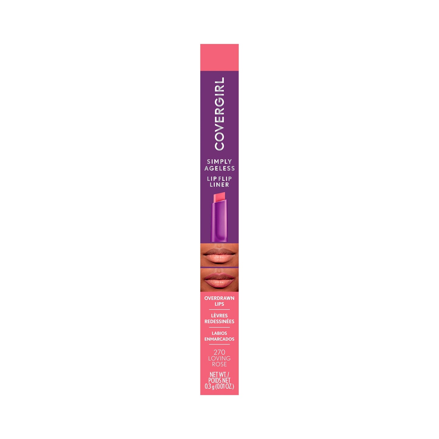 COVERGIRL Simply Ageless Lip Flip Liner, Loving Rose, Pack of 2