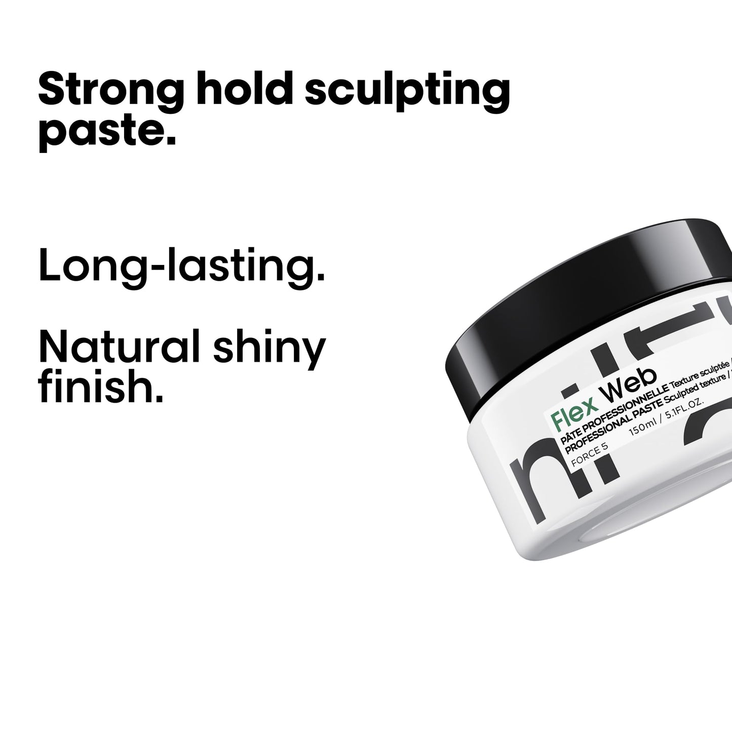 L'Oréal Professionnel Paris Flex Web Texture Paste - Strong Hold Pomade and Styling Gel For All Hair Types, Packaging May Vary