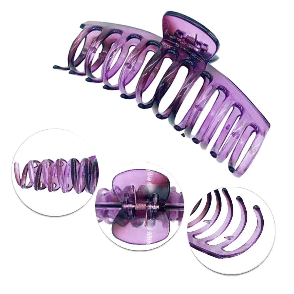 Extra large Claw Clips for Thick Long Hair 5.1 Inch Hair Clips Crystal Plastic Banana Clips Accessories for Women,pack of 2 Christmas Gifts for Women (B)