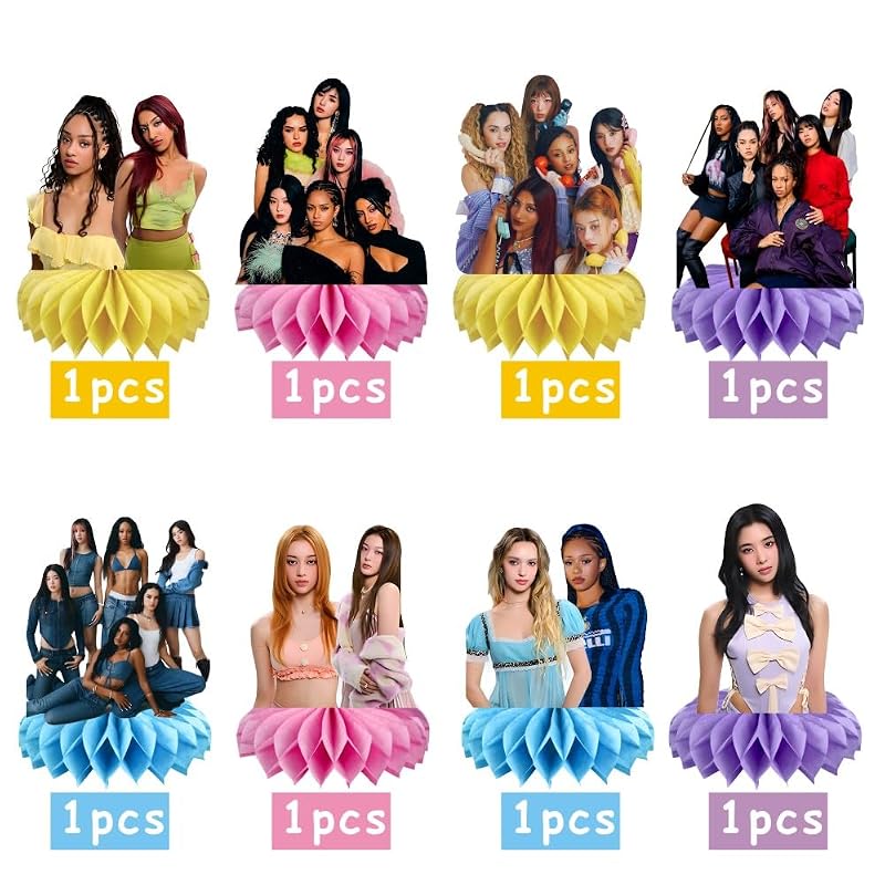 8Pcs Katseye Party Table Centerpieces with Double-Side Design - Birthday & Themed Decorations