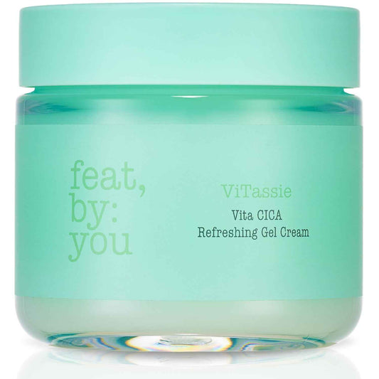 Feat by You - ViTassie CICA Refreshing Gel Cream (2.7 FL OZ) Face Moisturizer for Dry Skin, Acne-Prone, Sensitive Skin with Vitamin C, Centella Asiatica, Niacinamide, Hydrating, Soothing, Korean Made