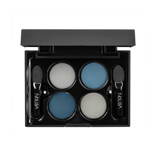 Nouba Quattro Eye Shadow Palette Set - Buildable Colorful Eye Makeup with Pigmented Matte, Velvety Shimmer Finish Rich Rainbow Smokey Eye (Color 645)