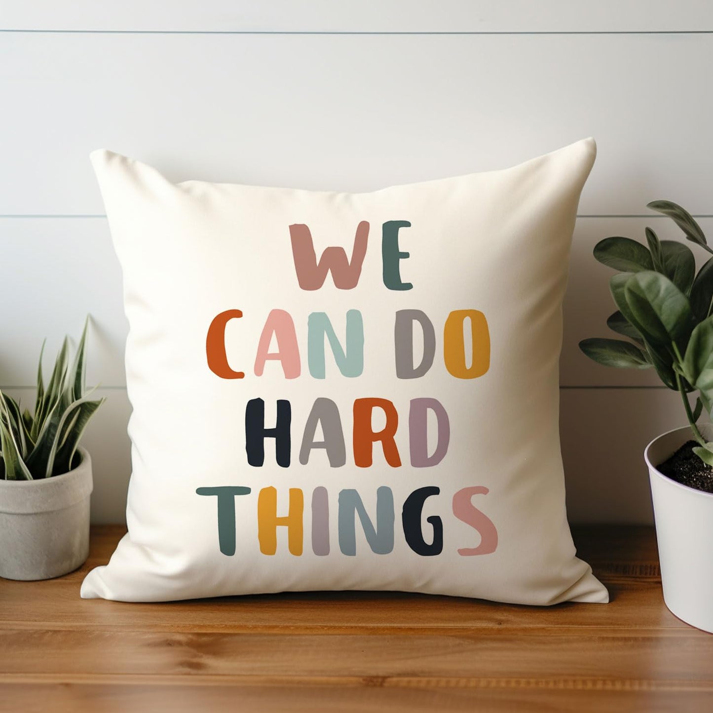 We Can Do Hard Things Pillow Case, Decorative Pillow, Conversation Pillow, Classroom Throw Pillow, Teen Pillow Case, Motivational Pillow Cover, Kids Play Room Decor