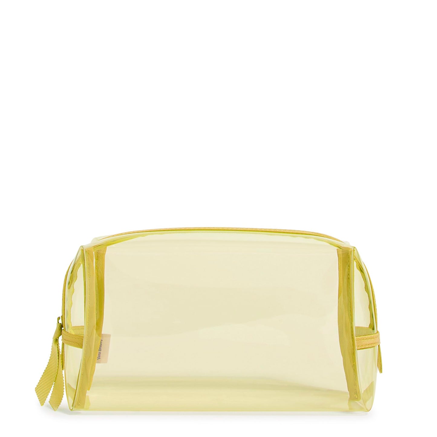 Vera Bradley Clear Medium Cosmetic Makeup Organizer, Golden Olive, One Size