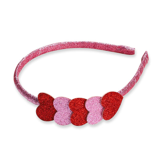 hhdatc Valentines Day Headband,Pink Heart Headbands Red Glitter Hair Accessoires for Girls Women