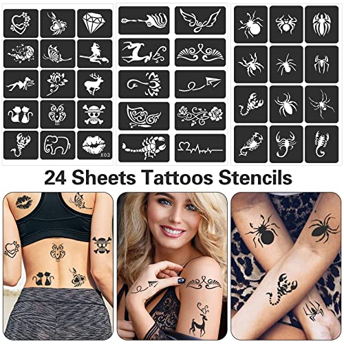 Henna Stencils 24 Sheets – 400+ Reusable Tattoo Templates