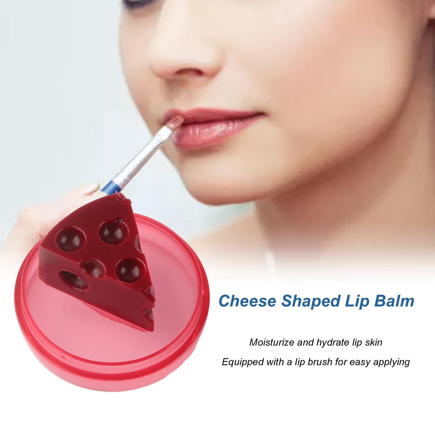 Cheese Shaped Lip Balm, Moisturizing Nourishing Repair Lip Balm, Hydrating Lip Balm for Chapped Cracked Lips 0.3oz(01)