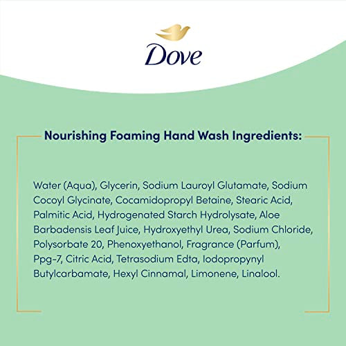 Dove Nourishing Foaming Hand Wash Touchless Dispenser Refill Aloe and Eucalyptus Moisturizing Hand Wash for Lasting Nourishment 10.1 oz 6-pack