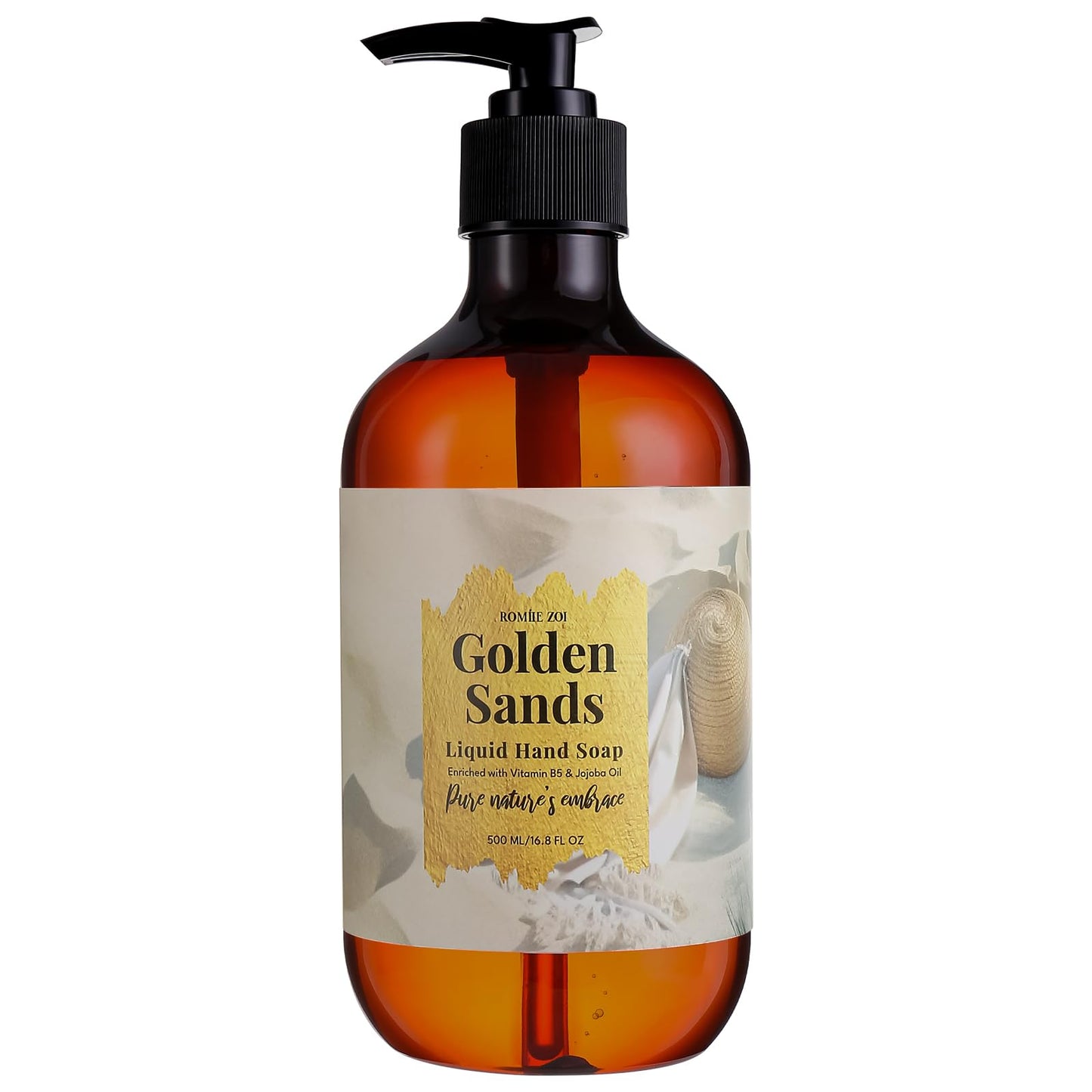 ROMIIE ZOI Cape Cod Golden Sands Liquid Hand Soap - Island Breeze Essence, 500ml (16.8 fl oz)