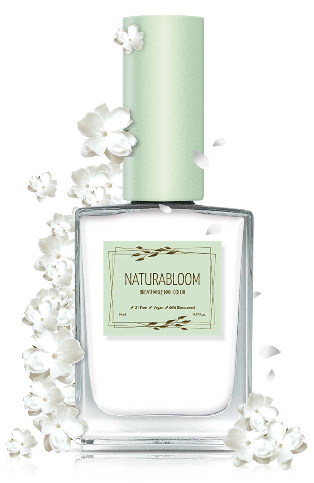 NATURABLOOM Breathable Premium Long Lasting Nail Polish (Soft Cotton) - Vegan & Toxin-Free