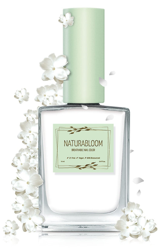 NATURABLOOM Breathable Premium Long Lasting Nail Polish (Soft Cotton) - Vegan & Toxin-Free