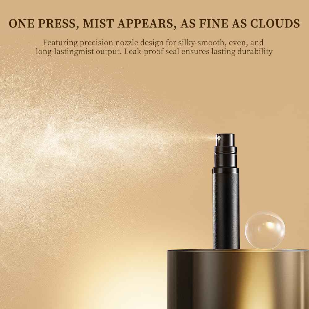 DIOHIO 5ml Perfume Atomizer Travel Refillable, 3PCS Perfume Travel Refillable Bottle,Bottom-Filling Fragrances Perfumes Bottle,Mini Cologne Dispenser,Portable Sprayer (Black-Grey-Purple