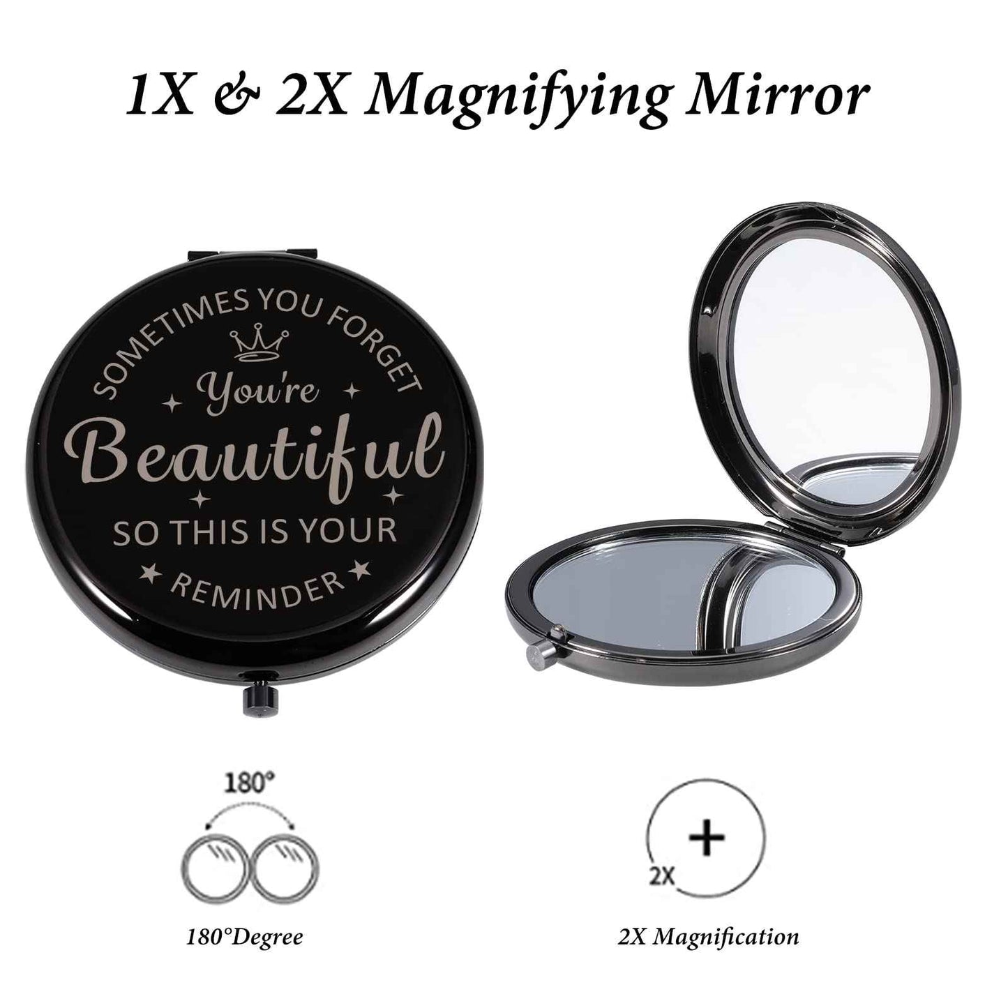 XPENMULBOJA 2025 Christmas Stocking Stuffer for Adult, Personalized Gifts for Women Girls, Compact Mirrors for Daughter Sister Friends, Pocket Mirror Small Gifts for Women