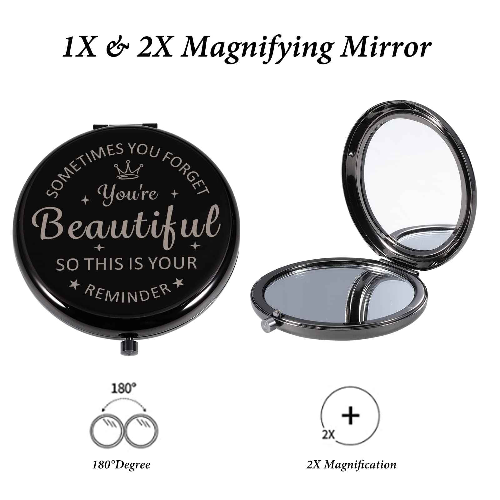 XPENMULBOJA 2025 Christmas Stocking Stuffer for Adult, Personalized Gifts for Women Girls, Compact Mirrors for Daughter Sister Friends, Pocket Mirror Small Gifts for Women