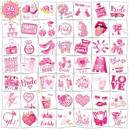 Konsait Bachelorette Temporary Tattoos, 96Pcs Perforated Party Favors