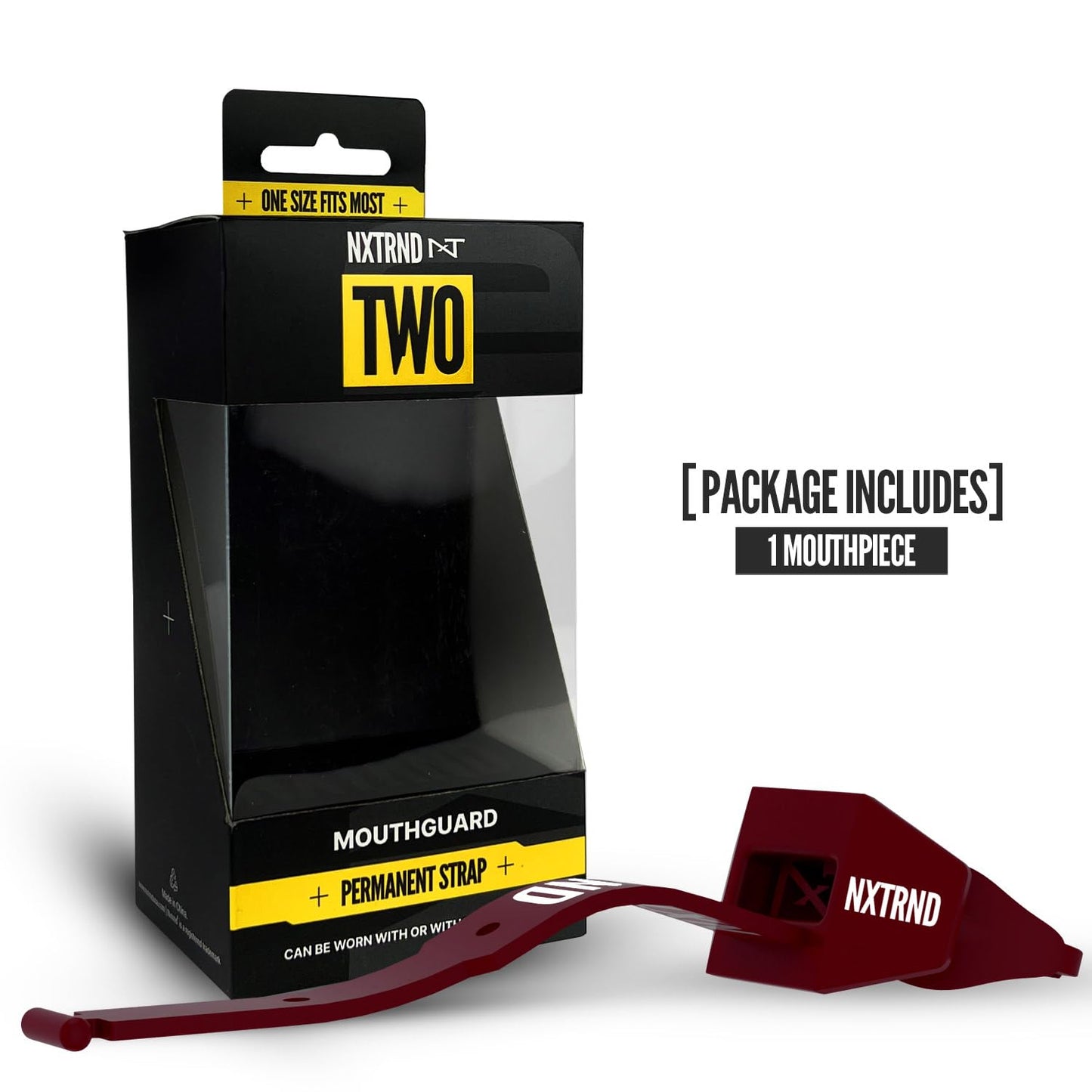 Nxtrnd Two Football Mouth Guard, Football Mouthpiece with Strap, Fits Adult & Youth (Maroon)