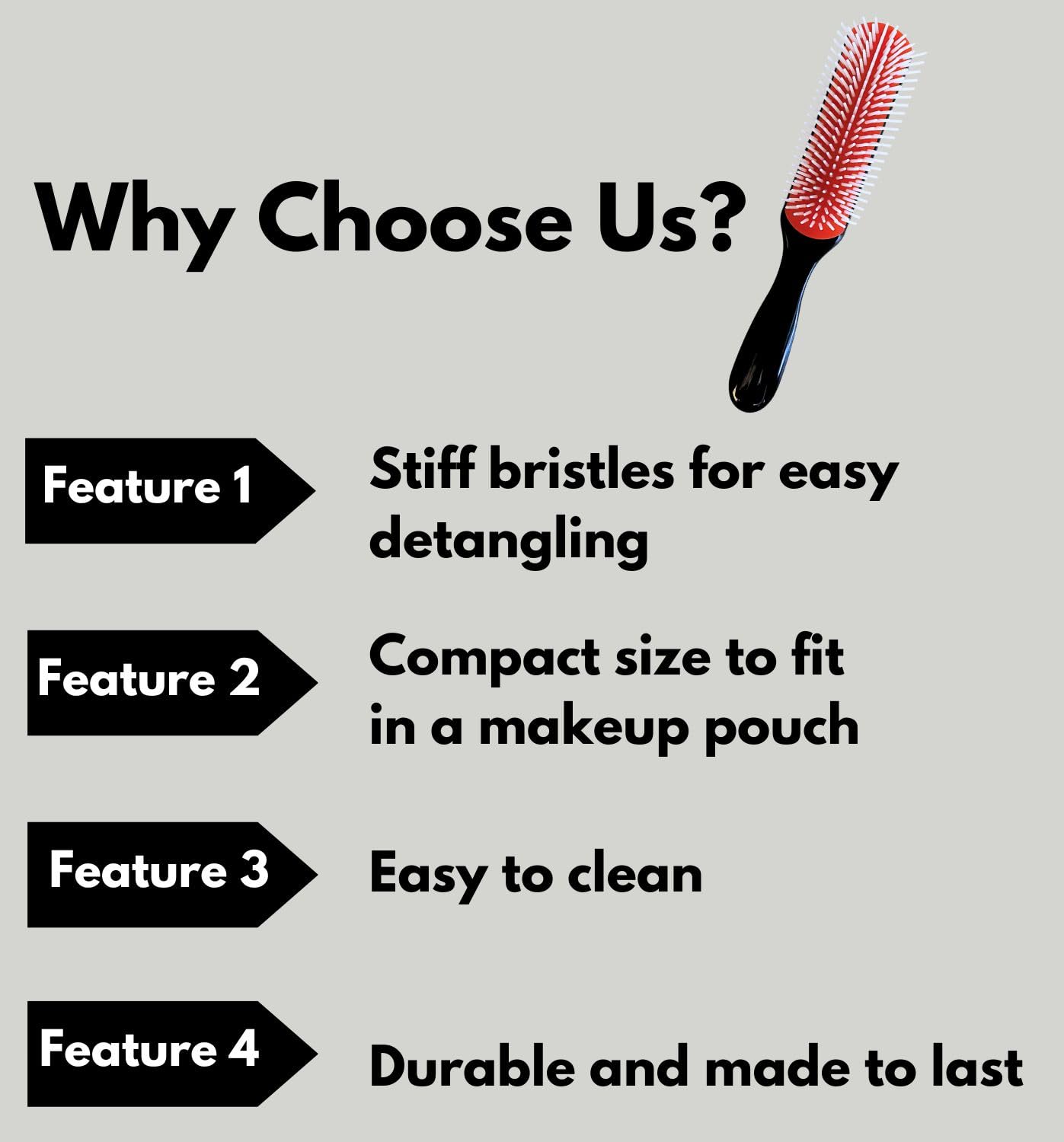 MDSTYLE Hair Brush for Curly, Thick, Wavy and Coily Hair - Curl Defining, Detangling, Styling, Blowdrying, Shaping - 9 Row Detangler Brush for Women and Men - Dry or Wet (Black Regular 2pcs)