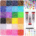 34000Pcs 3mm Multicolor Resin Rhinestones with B7000 Glue & Tools