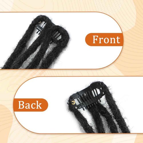 Aguacor 24inches 9PCS Clip in Dreadlock Extension Sets,36 Strands 3 Styles in 1 Mixed Straight Wavy Boho Thin Soft Clip in Dreads Extension Sets for Women (1B#,9 Clips)