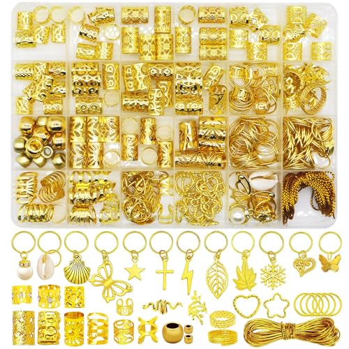 300 Gold Hair Jewelry Cuffs for Braids, Locs & Dreads