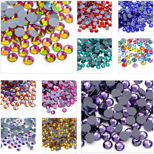 Kzkcy SS20 Hotfix Flatback Rhinestones 1440PCS Mixed Colors for Nail Art