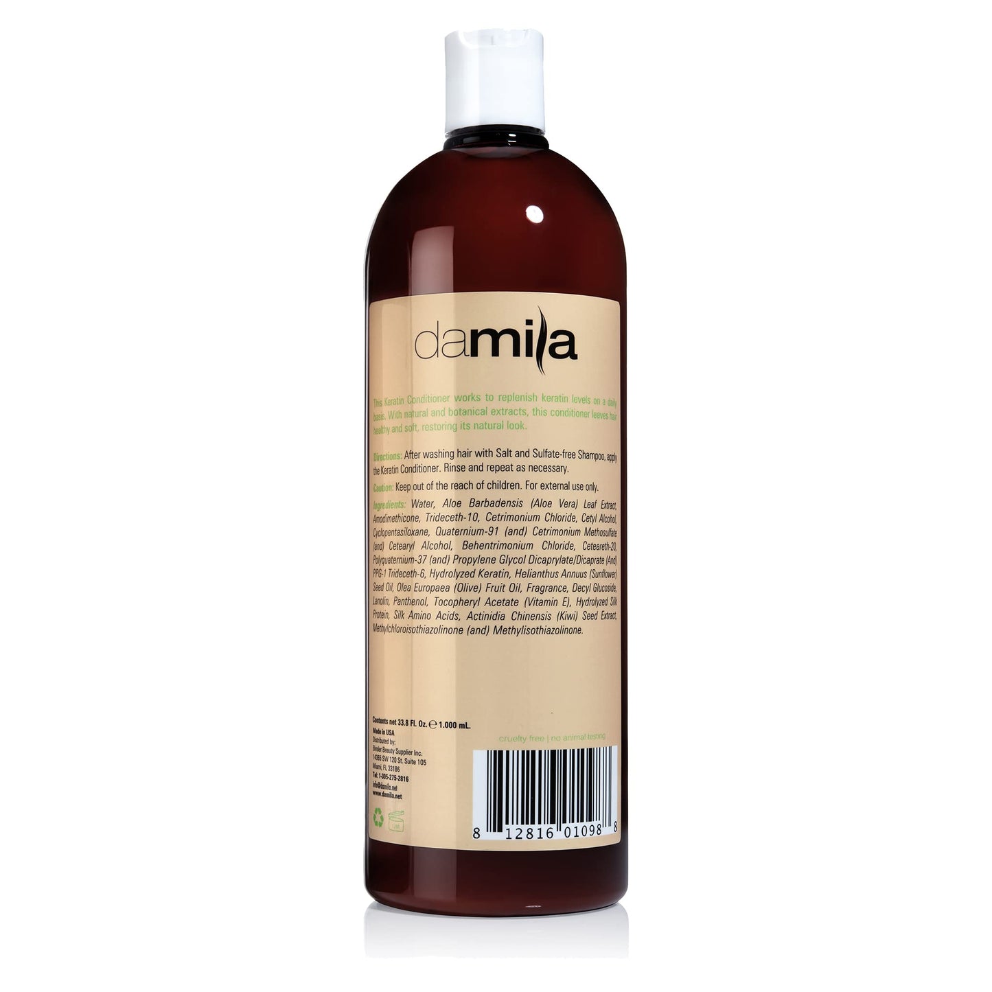 damila Nourishing Conditioner with Keratin & Aloe Vera - Perfect for Damaged, Frizzy, Curly, or Dry Hair (33.8 Fl Oz)
