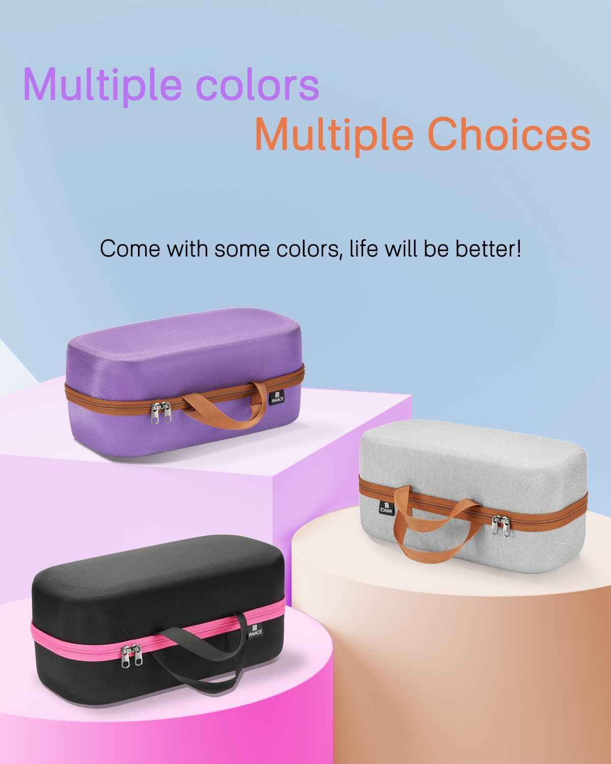 RAIACE Hard Storage Case Compatible with dyson Hair Dryer, Travel Carrying Bag. (for sale is case only). - Gray(Gray Lining)