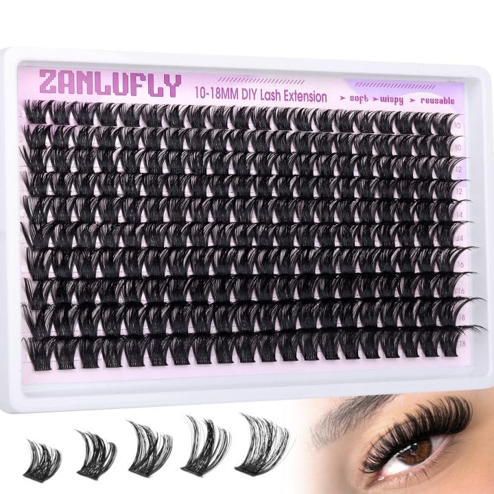 Wispy D-Curl Lash Clusters 10-18mm - 200pcs DIY Extensions