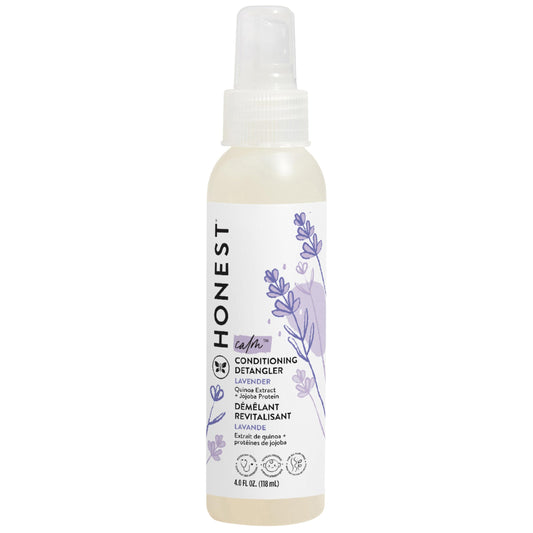 The Honest Company Conditioning Hair Detangler | Leave-In Conditioner + Fortifying Spray | Tear-Free, Cruelty-Free, Hypoallergenic | Lavender Calm, 4 Fl Oz