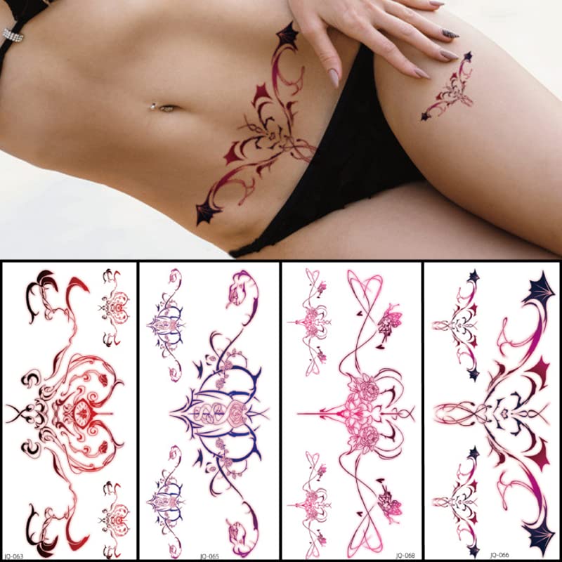 28 Sexy Temporary Tattoos for Women – Waterproof Body Art